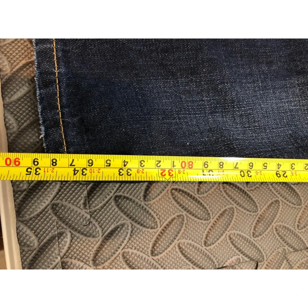 True‎ Religion Straight Jeans Mens 34 Dark Wash Faded Denim World Tour